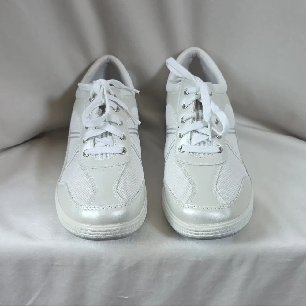 Grasshoppers Get Fit White Lace Up Comfort Walking Sneakers Women's 10 M